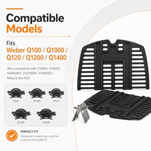 Uniflasy 7644 Cast Iron Grill Grates for Weber Q100, Q1000, Q120, Q1200, Q1400, 516001, 516002, 50060001, 51010001, 51060001, Baby Q Gas Grill, 2 Pack - Image 2