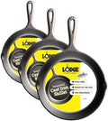 Lodge Pre-Seasoned Cast Iron Skillet, PFAS-Free, 9-inch (Pack of 3) by Lodge