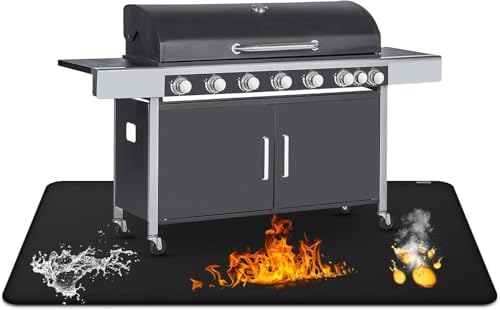 Under Grill Mat for Outdoor Grill, 48x70inch Double-Sided Fireproof Grill Pad,Perfect for Outdoor Barbecue Spots,Fireproof, Waterproof, and Oilproof by FIREWESS