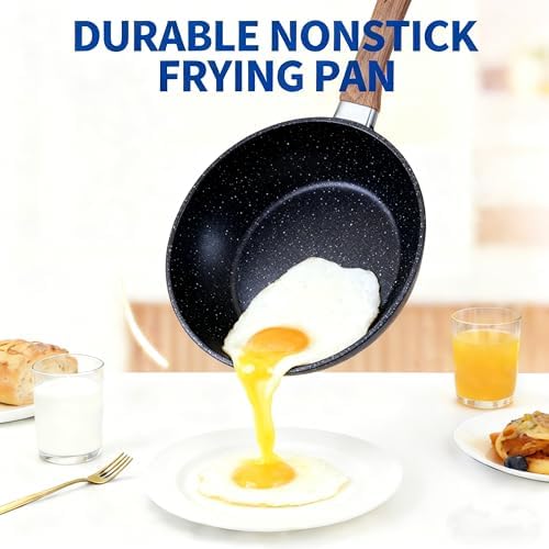 Simple Deluxe 17Pcs Ceramic Cookware Set, Nonstick & Non-Toxic Healthy Pots and Pans, Heat-Resistant Handles, Induction Cookware Sets with Frying Pans, Black - Image 2