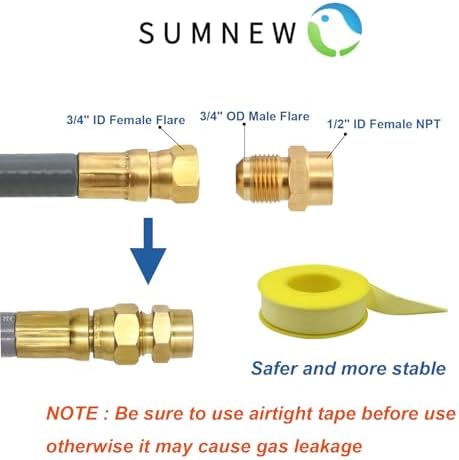 12 Feet 1/2 Inch ID Natural Gas Hose with Quick Disconnect for weber, charbroi, Grill, Pizza Oven, Patio Heater and More NG Appliance, Propane to Natural Gas Conversion Kit - CSA Certified - Image 6