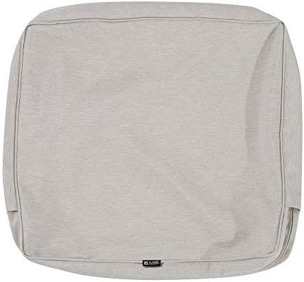 Classic Accessories Montlake Water-Resistant 19 x 20 x 4 Inch Outdoor Back Cushion Slip Cover, Patio Furniture Cushion Cover, Heather Grey, Patio Furniture Cushion Covers by ClassicAccessories