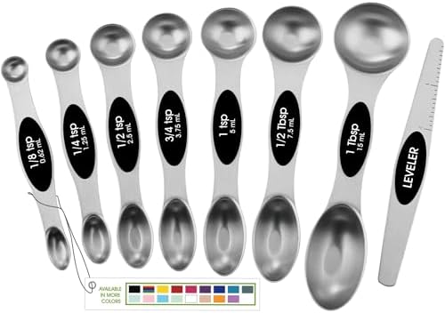 Spring Chef Stainless Steel Magnetic Measuring Spoons Set of 8, Black by SpringChef