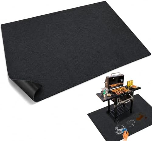 Grill Mats for Outdoor Grill 52" x 38", Heat Resistant BBQ Floor Mat, Under Grill Deck Protector, Waterproof Oil-Proof Non-Slip Grill Mat for Patio, Deck, Lawn, Fireplace & Indoor Floors by PHANCIR