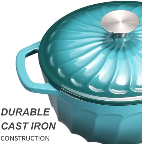 Enameled Cast Iron Dutch Oven Pot with Lid, 6 QT Large Dutch Oven - Image 3