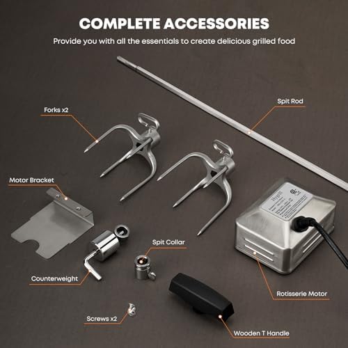 Hygrill Rotisserie Kit for All Hygrill 32 Inch Built-in Gas, Charcoal Grill - Image 3
