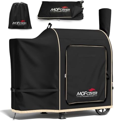 Foldable Grill Cover for Traeger Pro 34/780 Series, Waterproof 600D Heavy Duty Wood Pellet Smoker Cover, Fade＆Tear Resistant Pellet Grill Cover for Texas Elite 34 700/600/550,Black by Unknown