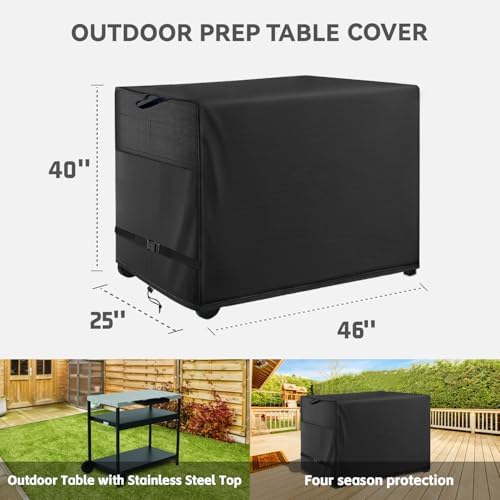 Outdoor Prep Table Cover- for Outdoor Stainless Steel Table, Black - Image 2