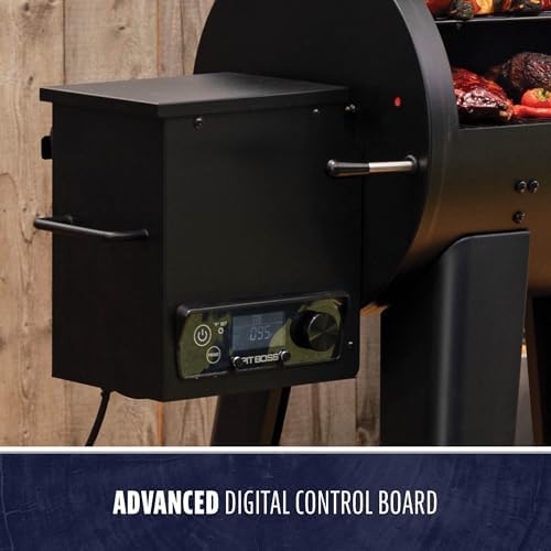 Pit Boss 700 FB2 Series Wood Pellet Grill & Smoker with Flame Broiler and LCD Digital Controller, 747-Sq. In. Cooking Space, 180°F to 500°F Temperature Range, Meat Probe, 21 lb. Pellet Hopper, Black - Image 4