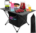 Camping Table with Storage, Lightweight Beach Table, Aluminum Portable Folding Table with Carry Bag for Outdoor, Travel, Picnic, BBQ, Cooking, Sand, RV (M) by Zorpupoa