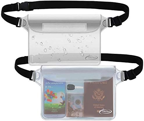 AiRunTech Waterproof Pouch with Waist Strap (2 Pack) | Beach Accessories Best Way to Keep Your Phone and Valuables Safe and Dry | Perfect for Boating Swimming Snorkeling Kayaking Beach Pool Water Park by AiRunTech