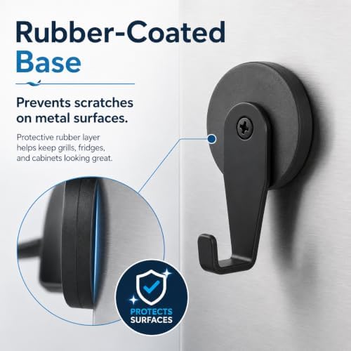 G42XL 120Lbs+ Magnetic Hooks & Rubber Base for Pit Boss Traeger Grill, 4-Pack - Image 4