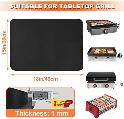 Heat Resistant Mats for Countertop and Grill Table, Fireproof Grill Mats for Outdoor Grill, Under Griddle BBQ Mat, Portable Charcoal Grill, Air Fryer, Gas Grill,Red,15 x 18 inch - Image 2