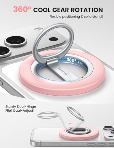 Lamicall for MagSafe Magnetic Phone Ring Grip, Super Magnet Pink Ring - Image 3