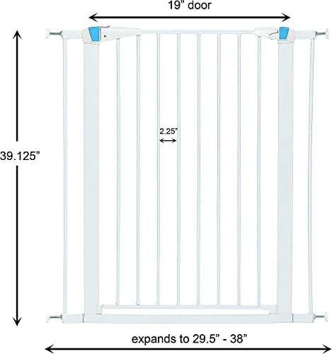 Midwest 39" Steel Dog Gate with Glow Strips, White - Image 2
