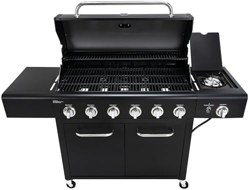 Kenmore 6-Burner Propane Gas BBQ Grill with Side Burner, 73,000 BTUs, Stainless Steel Cabinet Grill with Cast Iron Grates for Outdoor Cooking, Backyard BBQ, Patio, Large Parties (Black) - Image 6