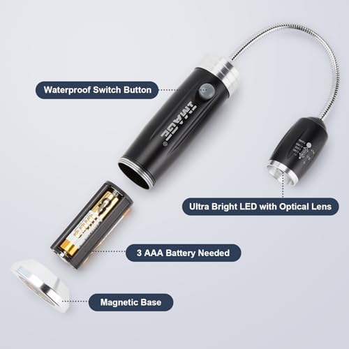 Magnetic Ultra-Bright Barbecue Grill Light with Super Bright LED Lights, Grilling Gifts for Men Dad, Flexible Gooseneck BBQ Light, Smoker Electric Grill Accessories-1 Pair (Black) - Image 6