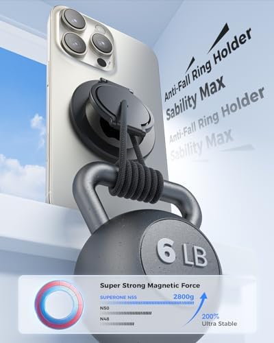 SUPERONE Dual Magnetic Phone Ring Holder, 1/4" Screw Tripod Mount Adapter - Image 4