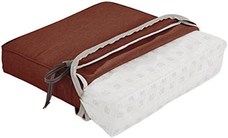 Classic Accessories Montlake Water-Resistant 19 x 19 x 3 Inch Square Outdoor Seat Cushion, Patio Furniture Chair Cushion, Heather Henna Red, Outdoor Cushion Cover - Image 4