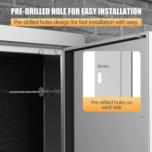 Outdoor Kitchen Doors 30W x 21H Inch, Double BBQ Access Doors 304 Stainless Steel for Outdoor Kitchen Cabinet Grill Station or BBQ Island - Image 5
