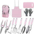 Pink Garden Tools Set 12-Piece, Gardening Gifts for Women by iHansee