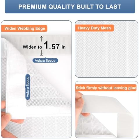METAONLY Magnetic Screen Door Mesh, Works for Patio, Sliding Door, Keeps Bug Mosquito Out, Fresh Air Flow, Fits 36" x 80" Door - Curtain Size 38" x 82", White - Image 6