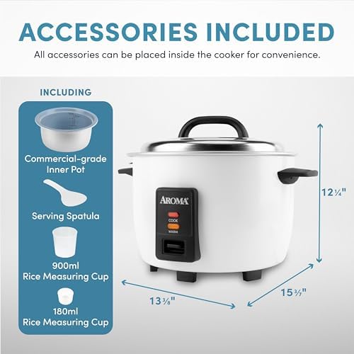 Aroma 20-Cup (Uncooked) / 40-Cup (Cooked) Commercial Rice Cooker and Warmer - Image 6