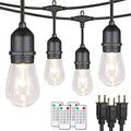 Mlambert 144FT(3x48FT) 3 Colors LED Outdoor String Light with Remote, Black by Mlambert
