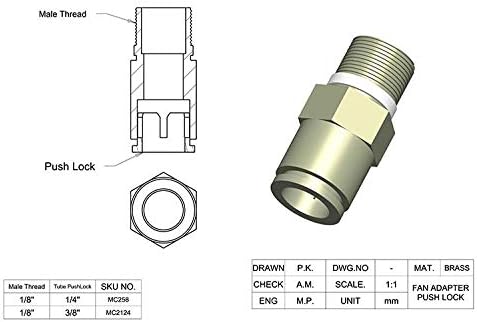 Misting Fittings (1/4 Pushlock Fan Adapter x 1/8 MPT-Pack of 5) - Image 2