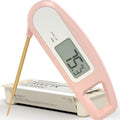 Lavatools Javelin® Ultra-Fast 3-Second Digital Instant Read Meat Thermometer for Grill and Cooking, 2.75" Probe, Compact Foldable Design, Large Display, IP65 Water Resistant, NSF Certified – Rhubarb by Lavatools