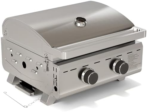 Electactic 20000 BTUs Portable Tabletop Gas Grill, 2 Burners Propane BBQ by Electactic