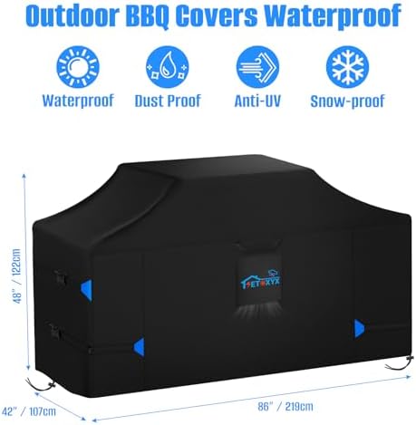 86 Inch Extra Large Island Grill Cover, 420D Grill BBQ Covers - Image 2