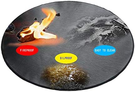 Round Ember Mat for Under Grill Fire Pit, Fire Pits Mat for Deck, Flame Retardant Heat Resistant BBQ Gas Grill Air Fryer Protective Mat for Patio Lawn Ground Outdoor Campsite Firepfoof Pad Black (24") - Image 6
