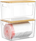 Vtopmart 2 Pack Trash Bag Holder with Bamboo Lid, Garbage Bag Dispenser by Vtopmart