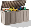 ROJIK 140 Gallon Outdoor Storage Waterproof Housing Deck Box, Grey by ROJIK