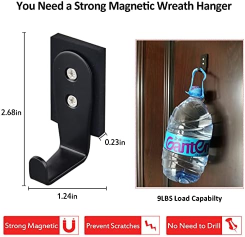 ULIBERMAGNET 2 Pack Magnetic Wreath Hooks and Strong Magnetic Storage Hooks,Heavy Duty Magnetic Garage Storage Tool Organizer for Indoor & Outdoor Hanging Towel Coat Umbrella BBQ Grill - Image 2