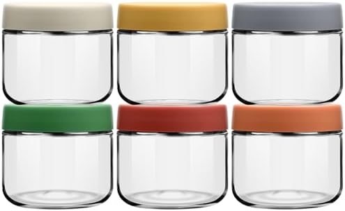 EONJOE 10 oz Small Glass Containers with Lids, Food Storage Jars, 6pk by EONJOE