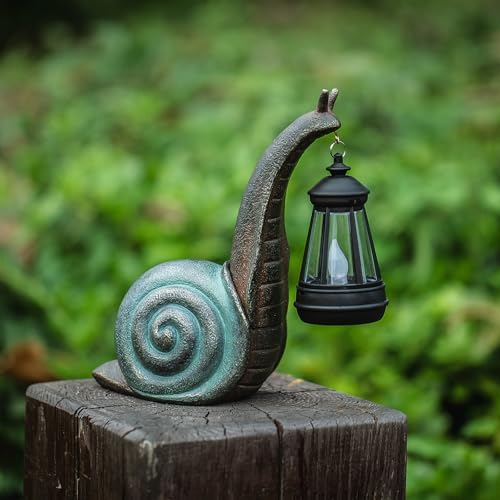 Solar Garden Snail Statue,Lawn Decor Statue for Patio, Balcony, Yard Ornament - Mothers Day Gifts for Mom Grandma Women - Image 5