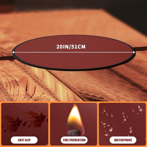 Solo Stove Mesa/XL Tabletop Fire Pit Mat, 4-Layer Fireproof Heat Resistant Under Grill Mat, Easy-to-Clean Waterproof & Non-Slip for Table Top Protection - Red - Image 2