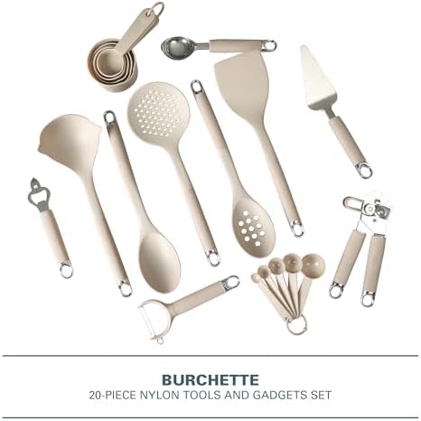 Gibson Home 20-Piece Kitchen Gadget & Tool Set – Nylon Cooking Utensils Spatulas, Ladle, Skimmer, Serving Spoons, Measuring Cups & Spoons, Can Opener, Peeler, Ice Cream Scoop & More - Image 2