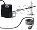 Heavy-Duty Stainless Steel Grill Rotisserie Kit with 27 X 1/3 Inch Spit Rod, Stainless Steel Electric Motor and Necessary Rotisserie Accessories (Stainless Steel, New Black) by TuhooMall