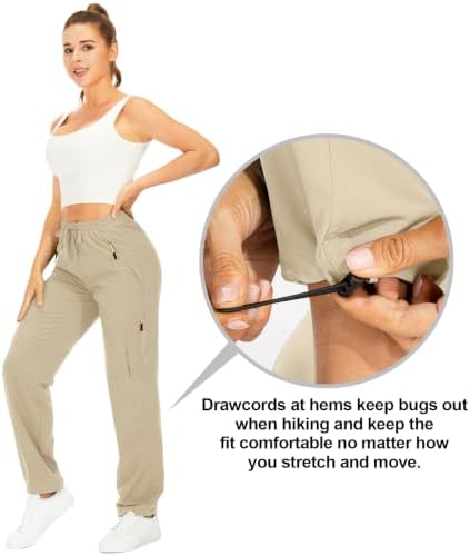 Toomett Women‘s Hiking Cargo Pants UPF 50 Quick Dry with Zipper Pockets - Image 5