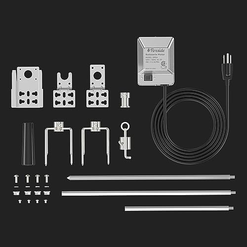 TURBRO Stainless Steel Rotisserie Kit for Gas Grills with A Cookbox up to 39’’ - Includes 4W Electric Motor, 34’’ - 45’’ × 5/16" Square Spit Rod, Meat Forks, Counterweight - Ideal for Outdoor BBQ - Image 5