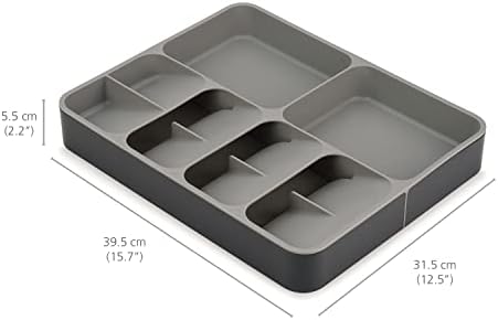 Joseph Joseph DrawerStore Expanding Flatware Cutlery, Utensil & Gadgets Organiser, Expandable in Drawer Space Saving Tray- Grey - Image 4