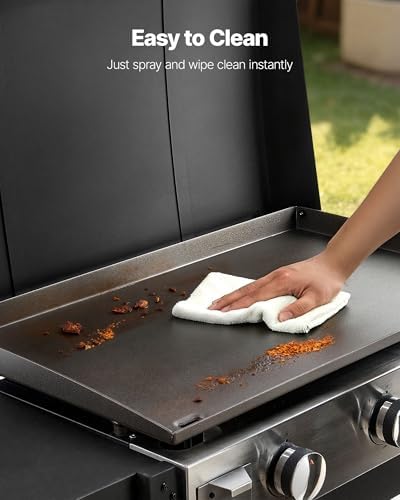VEVOR Gas Griddle, 3-Burner Flat Top Grill, Propane Griddle with Wheels, Lid, 33000 BTU Outdoor Flat Top Grills for Pan-Frying, Grilling, Stir-Frying, & BBQ, Pulse Ignition, Removable Top Design - Image 6