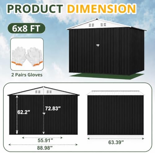 Polar Aurora 6x8 FT Outdoor Storage Shed - Image 2