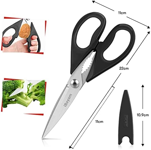 iBayam 8.7" All Purpose Kitchen Shears Heavy Duty with Protective Sheath - Image 3