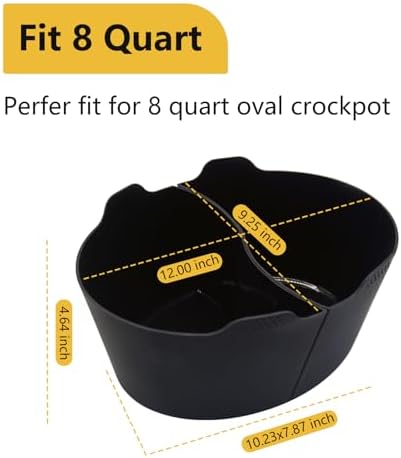 Magikichen Silicone Crock pot Divider for 8 QT, Reusable Liner - Image 2