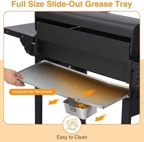 4-Burner Propane Gas Grill with Cast Iron Grates, 38200 BTU output,Foldable Side Shelves for Portable Outdoor Patio Camping, Black (4 burner) - Image 6