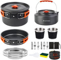 17-Piece Camping Cookware Set for 3-4 Campers with 1.1L Kettle by DADinithron